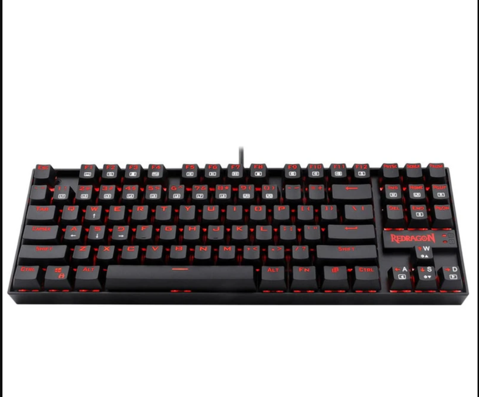کیبورد مخصوص بازی ردراگون مدل K552 RGB با فرم فکتور Tenkeyless، کلیدهای مکانیکی سوییچ آبی، نورپردازی RGB قابل تنظیم، مقاوم در برابر رطوبت، قابلیت Anti-Ghosting و پشتیبانی از اپلیکیشن اختصاصی Redragon Zone